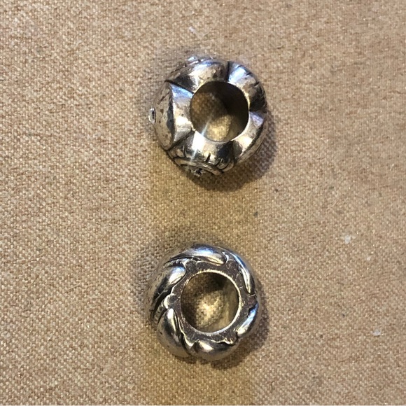 Two Brighton silver beads: Pizazz with crystal accents & Twisted Bliss Retired - Picture 4 of 6